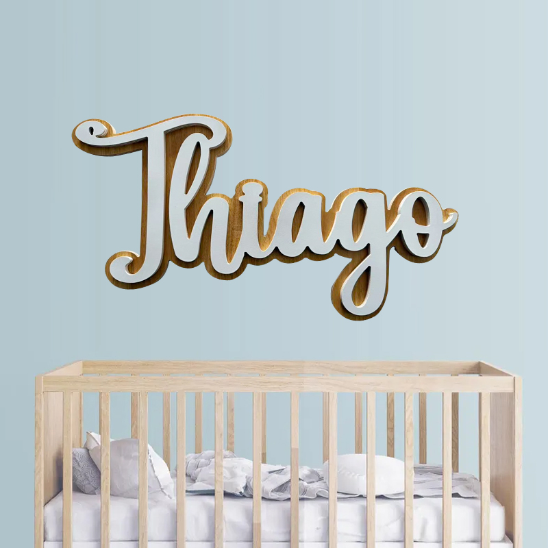 Baby Nursery Decor Ideas - Customizable Layered Baby Name Sign Personalized