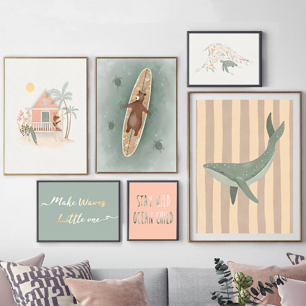 Baby Nursery Ocean - Girls Nursery Gallery Whale Turtle Beach