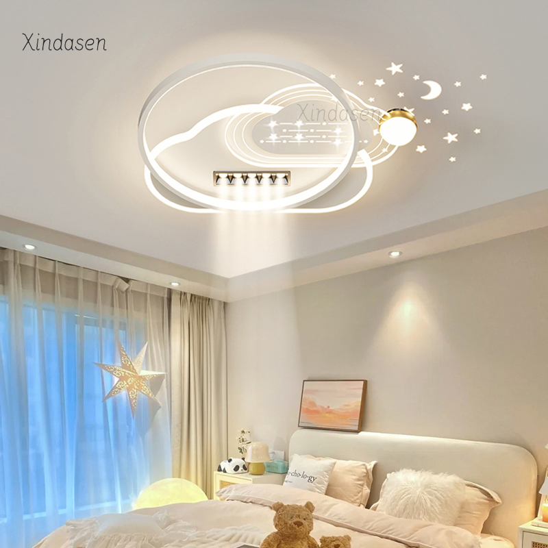 Baby Nursery Chandelier - Led Starry Night Cloud Ceiling Light