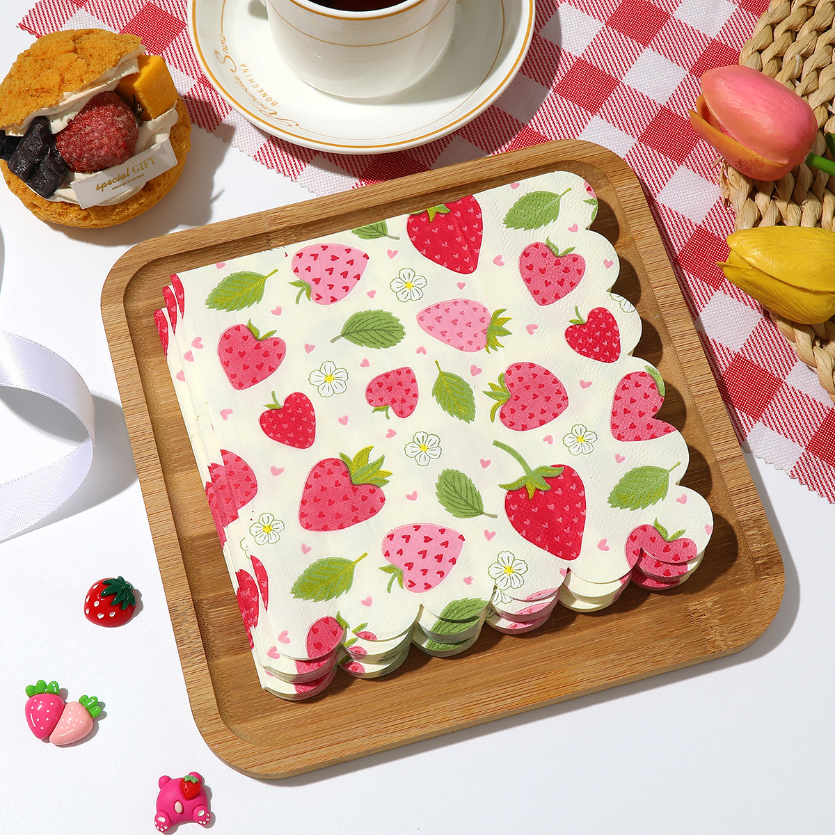 Baby Food Processor - 20Pcs/bag Sweet Strawberry Theme Disposable Paper