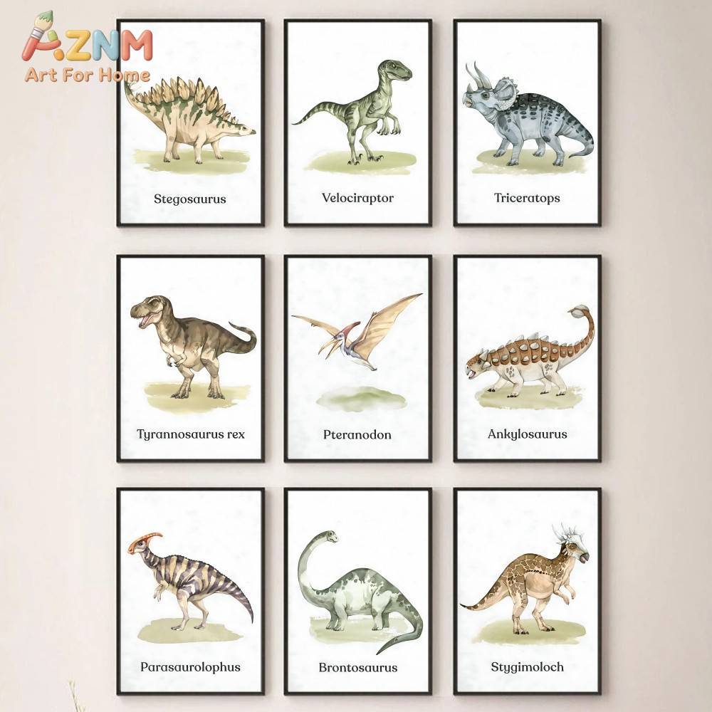 Baby Nursery Art - AZNM Cute Cartoon Animal Canvas Wall