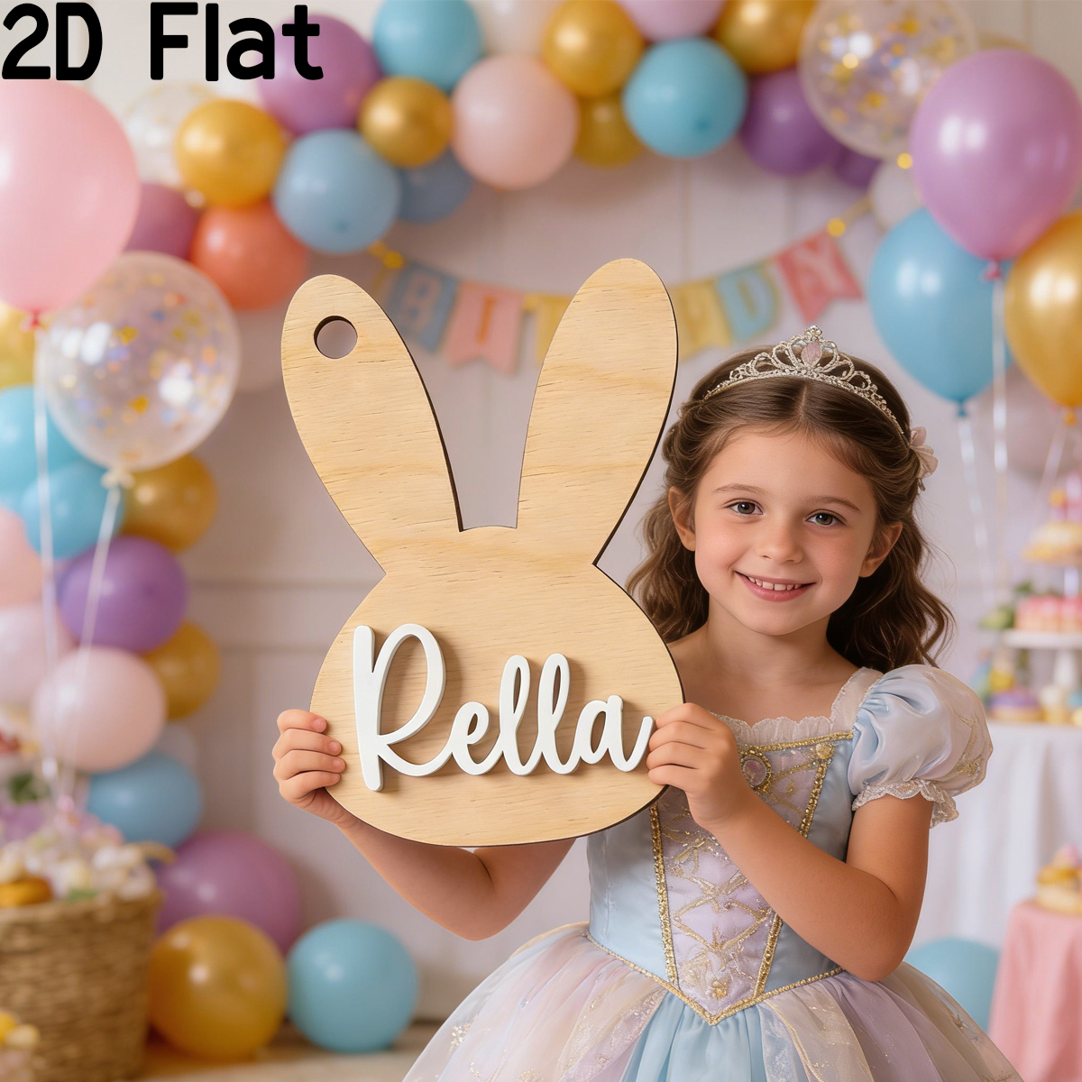 Baby Nursery Wall Decor - 1Pc Custom Cute Animal Rabbit Wooden
