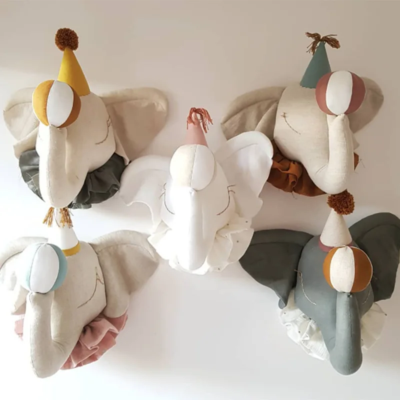 INS Cartoon Animals Head Wall  - Baby Nursery Girl Room 리뷰 및 가격