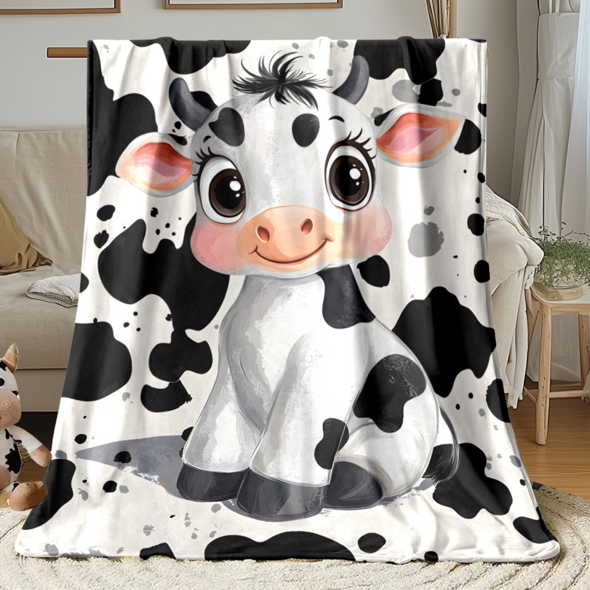 Cute Cartoon Cow Black White S - Baby Nursery Animal Theme 리뷰 및 가격