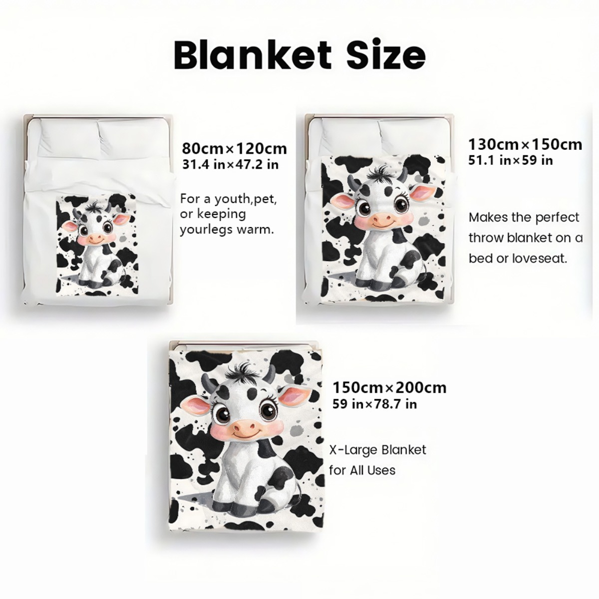 Cute Cartoon Cow Black White S - Baby Nursery Animal Theme 리뷰 및 가격