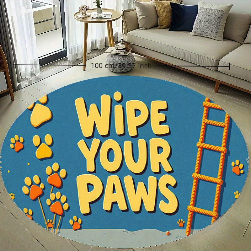 Round Paw Print Nursery Rug Cu - Baby Nursery Animal Theme 리뷰 및 가격