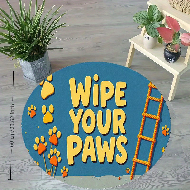 Round Paw Print Nursery Rug Cu - Baby Nursery Animal Theme 리뷰 및 가격