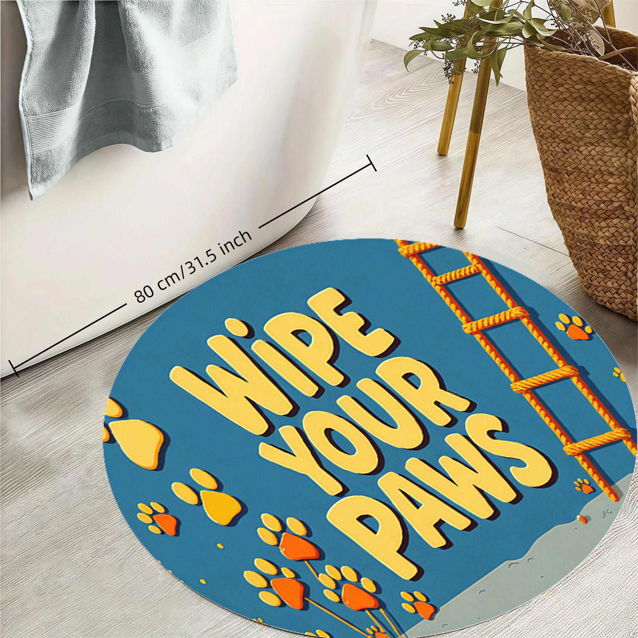 Round Paw Print Nursery Rug Cu - Baby Nursery Animal Theme 리뷰 및 가격