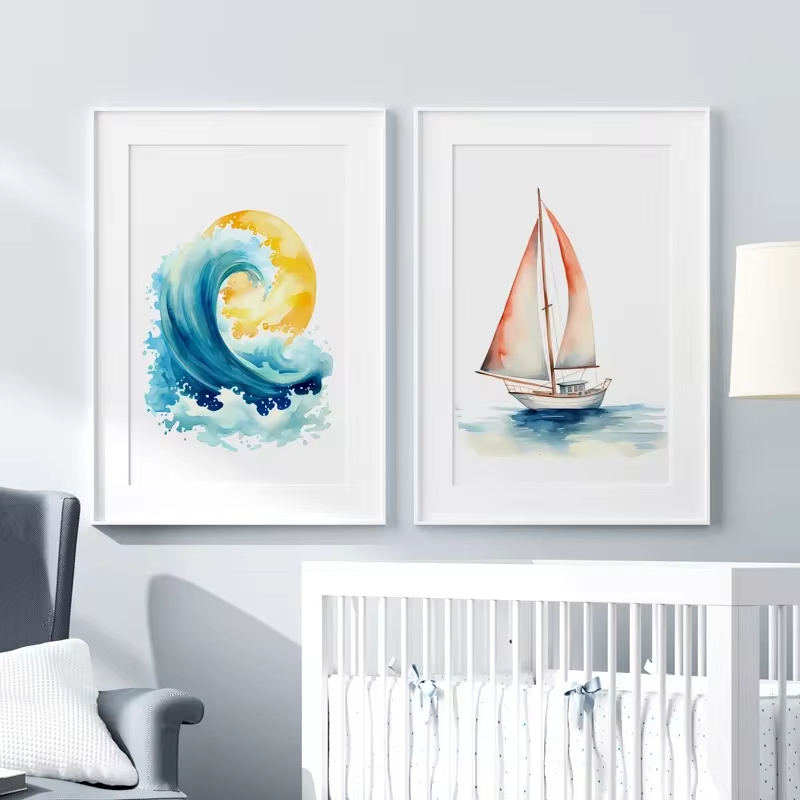 Surf Ocean Themed Nursery Beac - Baby Nursery Ocean 리뷰 및 가격