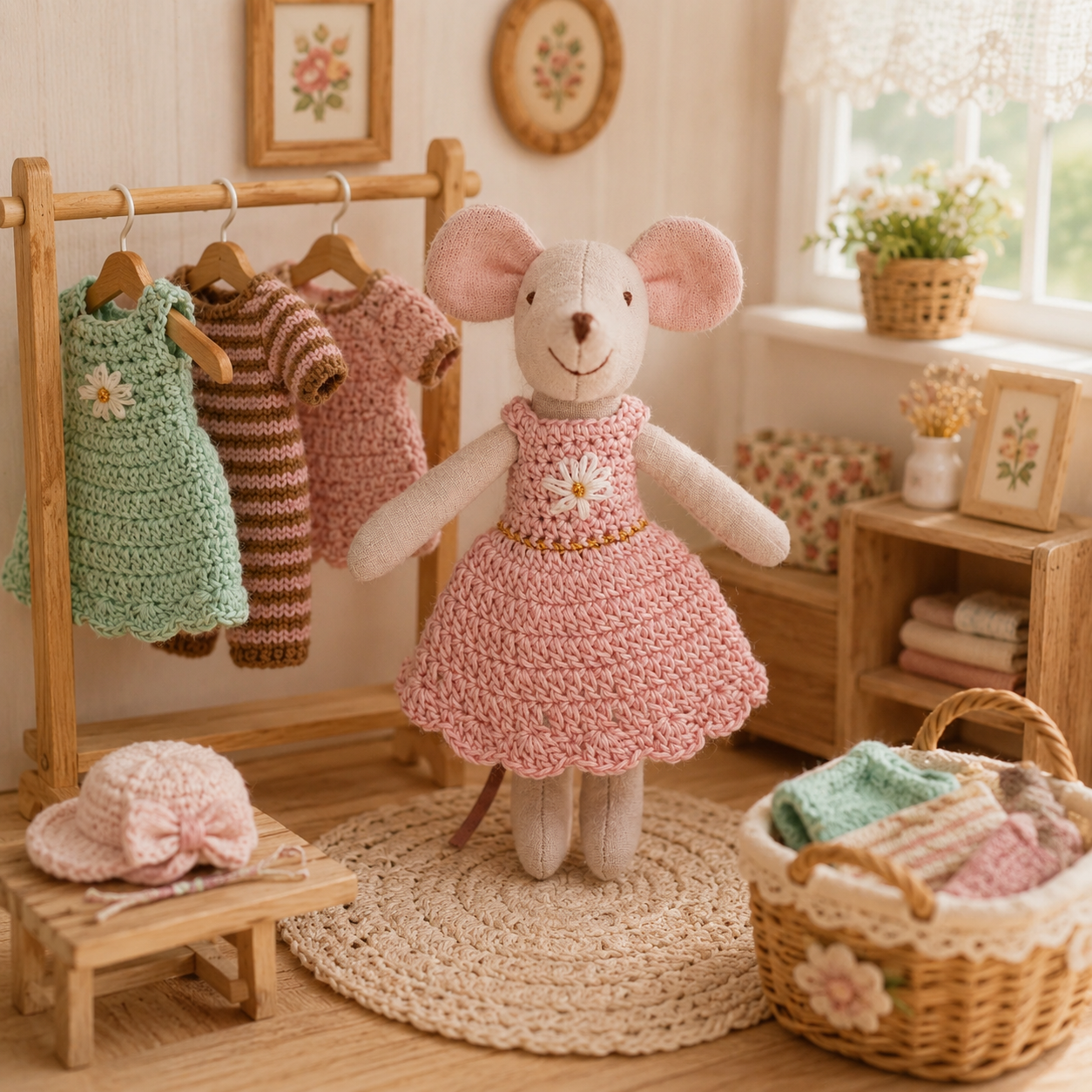 Handmade Crochet Mouse Doll, C - Baby Nursery Uniform 리뷰 및 가격