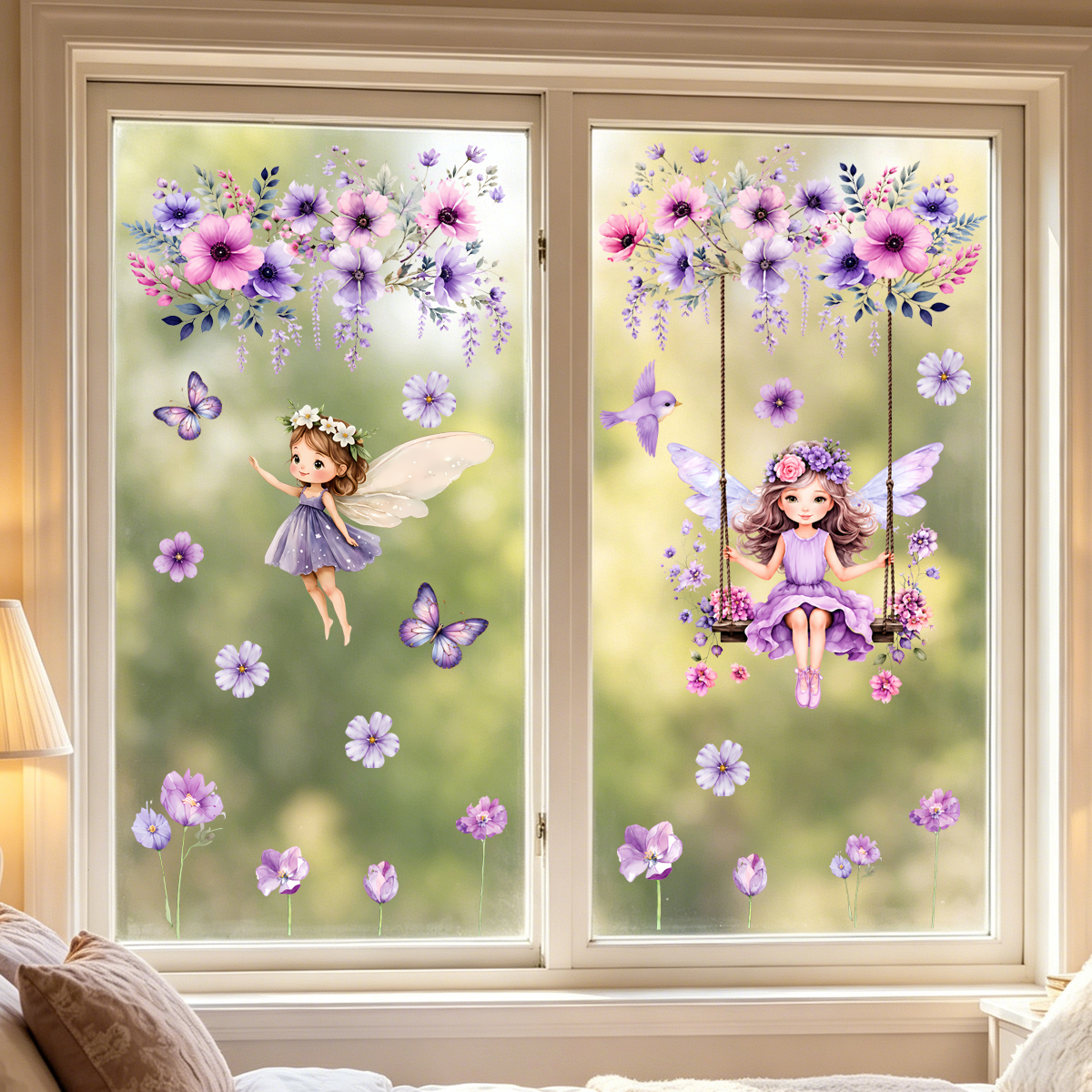 Purple Flower Fairy Wall Stick - Wall Decal Nursery 리뷰 및 가격