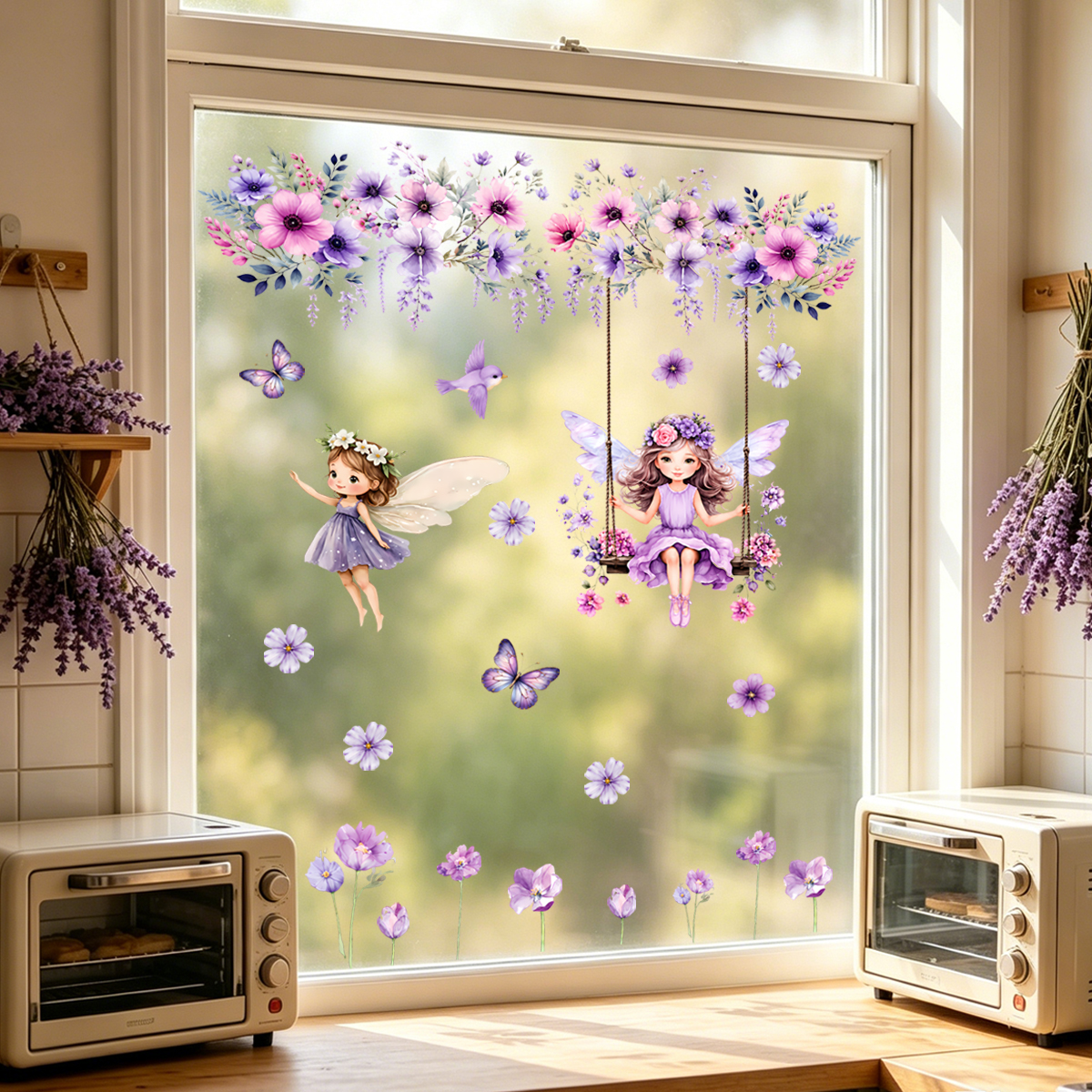 Purple Flower Fairy Wall Stick - Wall Decal Nursery 리뷰 및 가격