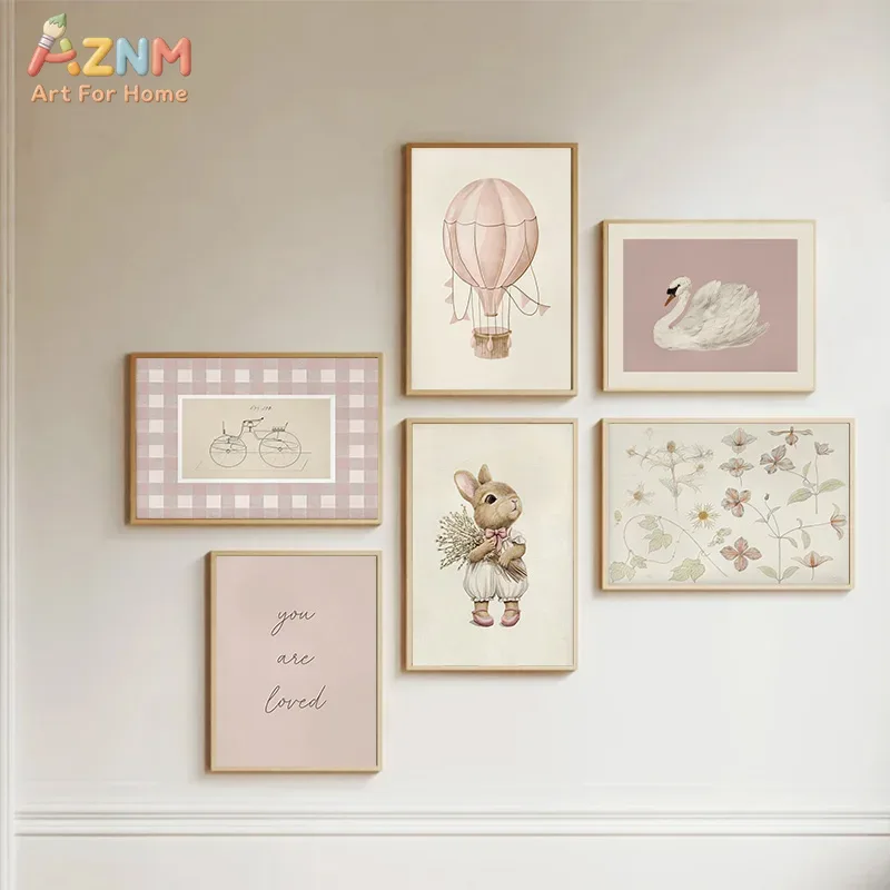 AZNM Boho Bunny Hot Air Balloo - Baby Nursery Vintage 리뷰 및 가격