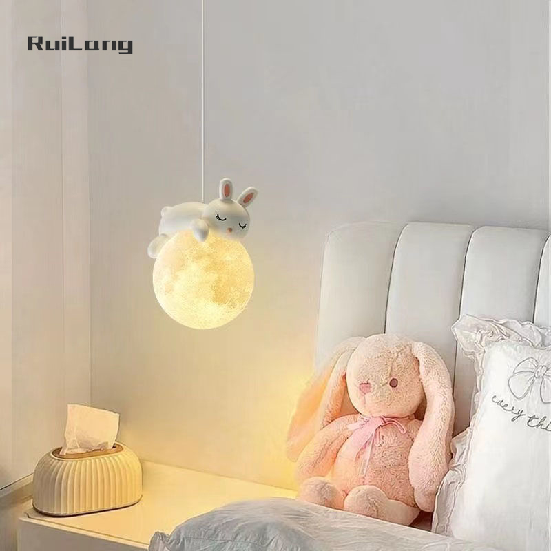 Cartoon Rabbit Moon Chandelier - Baby Nursery Chandelier 리뷰 및 가격