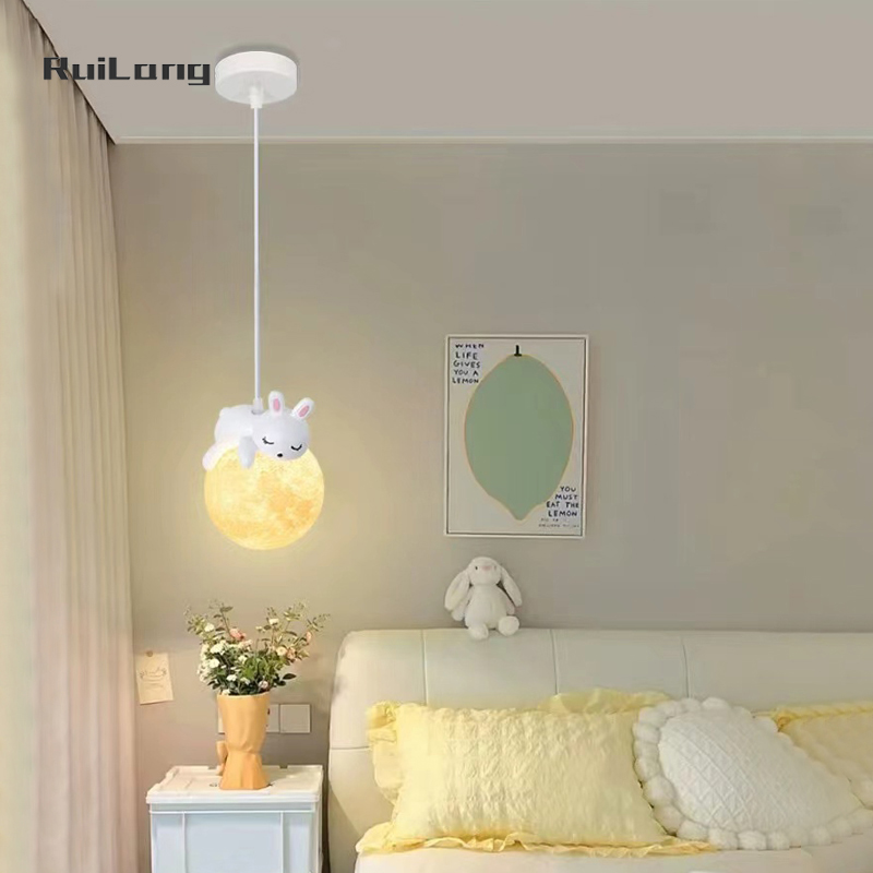 Cartoon Rabbit Moon Chandelier - Baby Nursery Chandelier 리뷰 및 가격