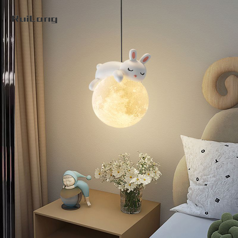 Cartoon Rabbit Moon Chandelier - Baby Nursery Chandelier 리뷰 및 가격