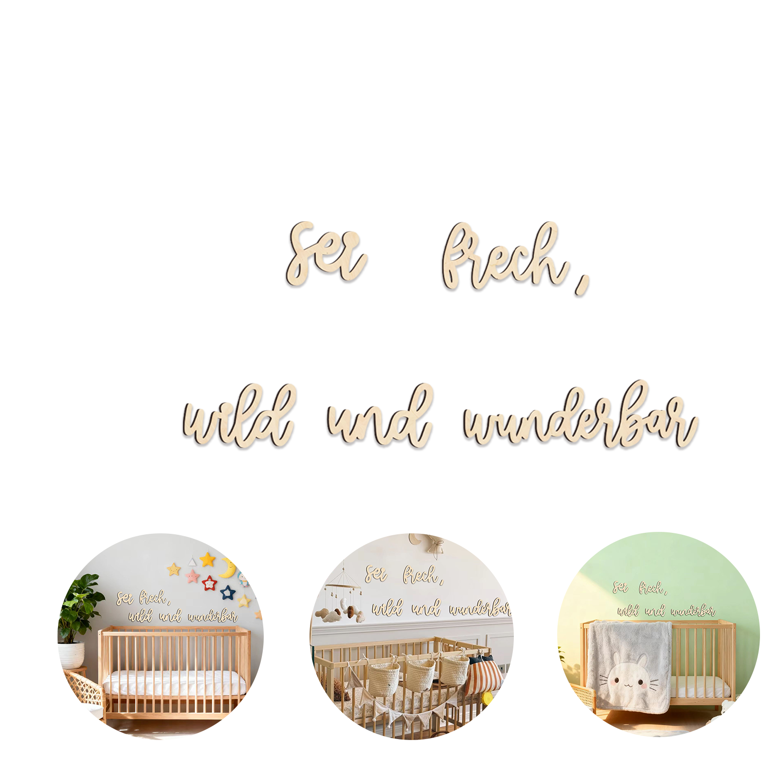 German Wooden Nursery Sign - 