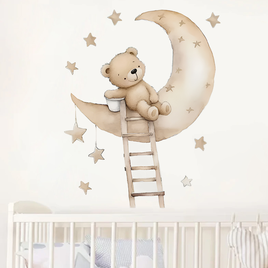 Cute Bear Star Cloud Wall Stic - Baby Nursery Girl Room 리뷰 및 가격