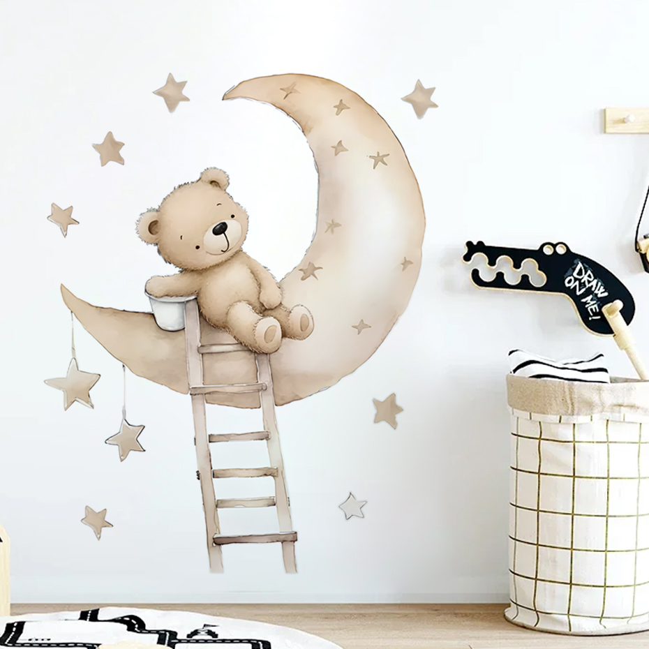 Cute Bear Star Cloud Wall Stic - Baby Nursery Girl Room 리뷰 및 가격