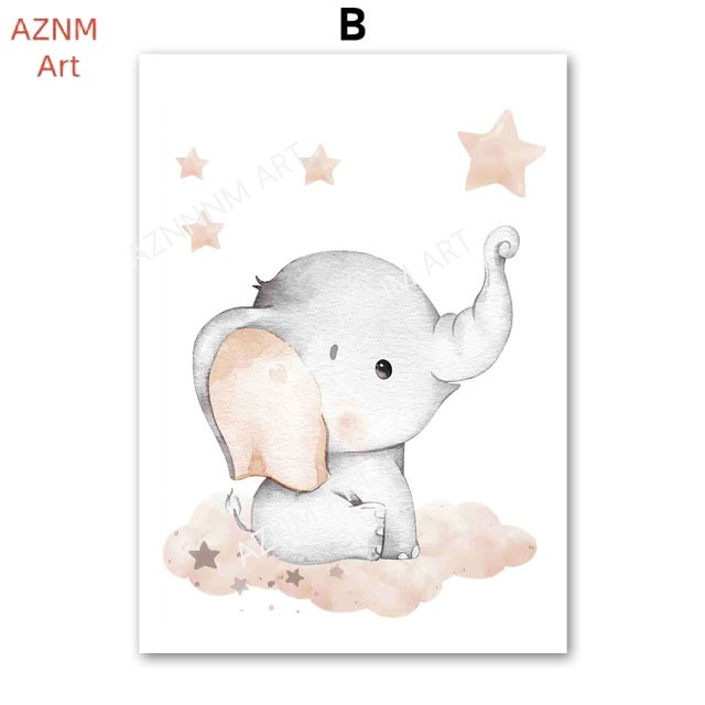 Elephant Balloon Rainbow Moon  - Baby Nursery Wall 리뷰 및 가격
