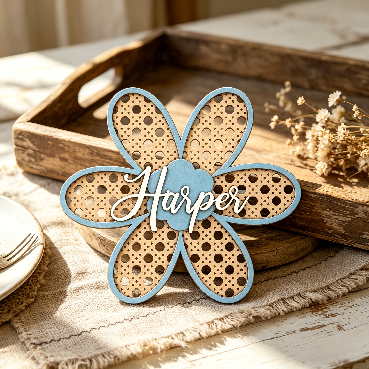 Personalized Boho Rattan Flowe - Baby Nursery Decorations 리뷰 및 가격