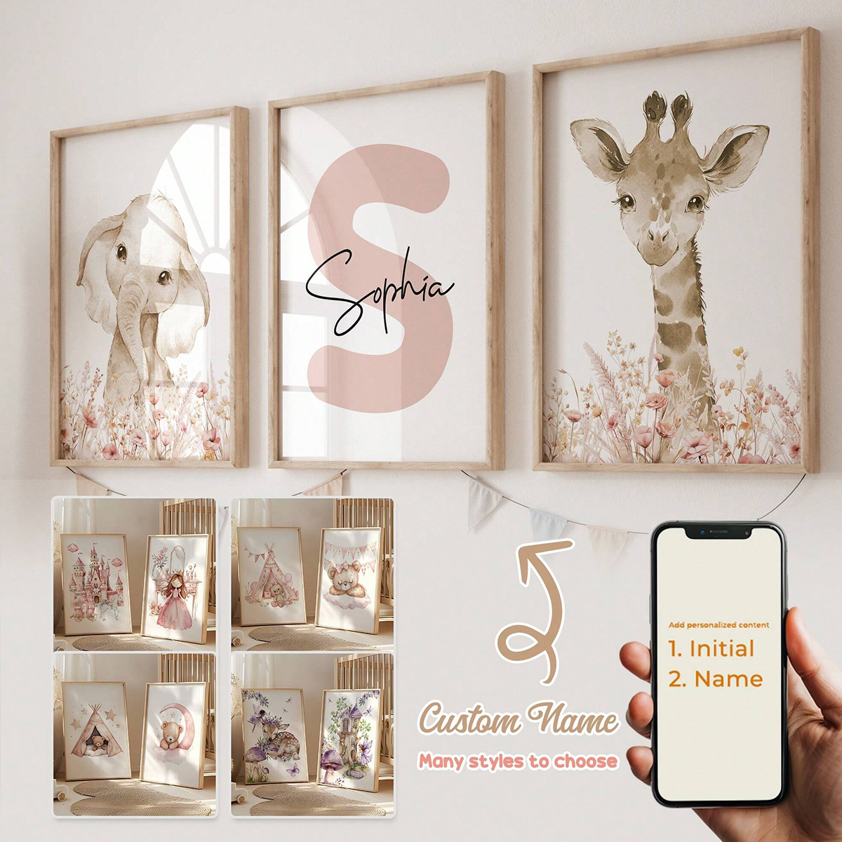 Custom Name Nursery Wall Art S - Baby Nursery Wall Decor 리뷰 및 가격