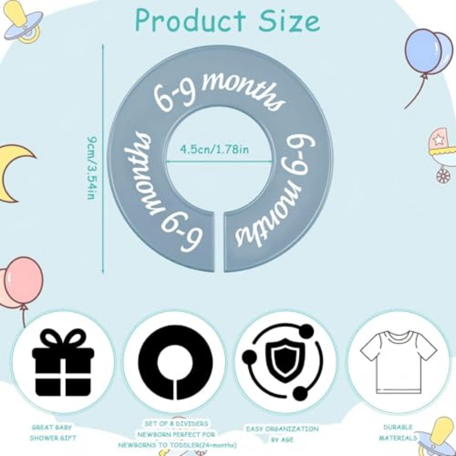 8 Pcs Baby Closet Dividers, Gi - Baby Nursery Decorations 리뷰 및 가격