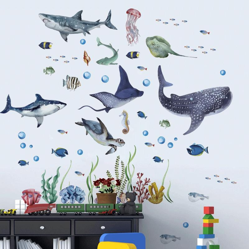 Latest Watercolor Sharks Ocean - Baby Nursery Ocean 리뷰 및 가격