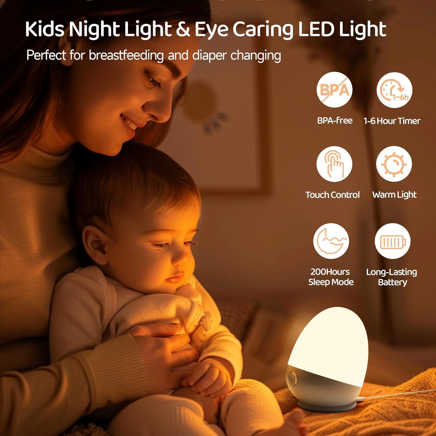 Touch Egg Night Light for Baby - Baby Nursery Egg Light 리뷰 및 가격
