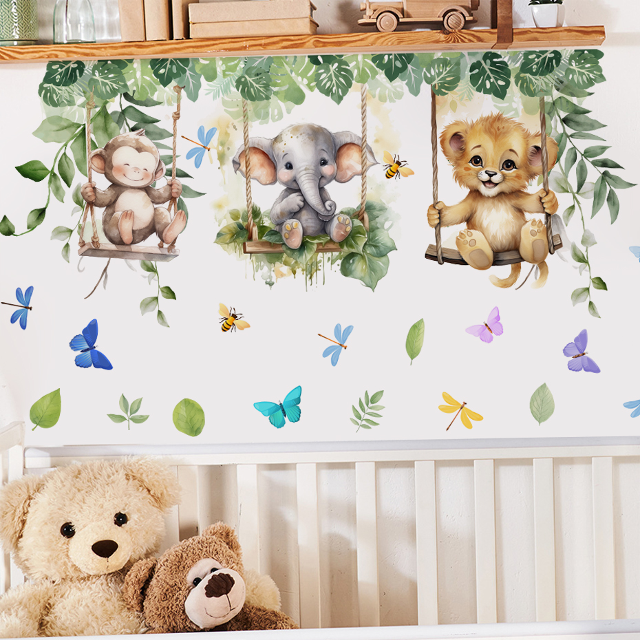 Cartoon Jungle Animals Theme W - Baby Nursery Animal Theme 리뷰 및 가격