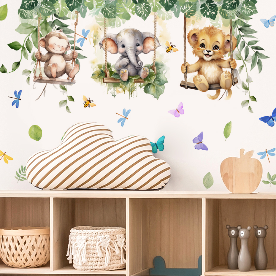 Cartoon Jungle Animals Theme W - Baby Nursery Animal Theme 리뷰 및 가격