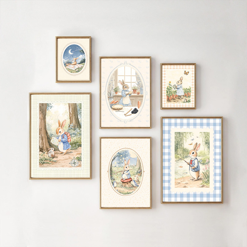 Vintage Boho Blue Plaid Rabbit - Baby Nursery Vintage 리뷰 및 가격