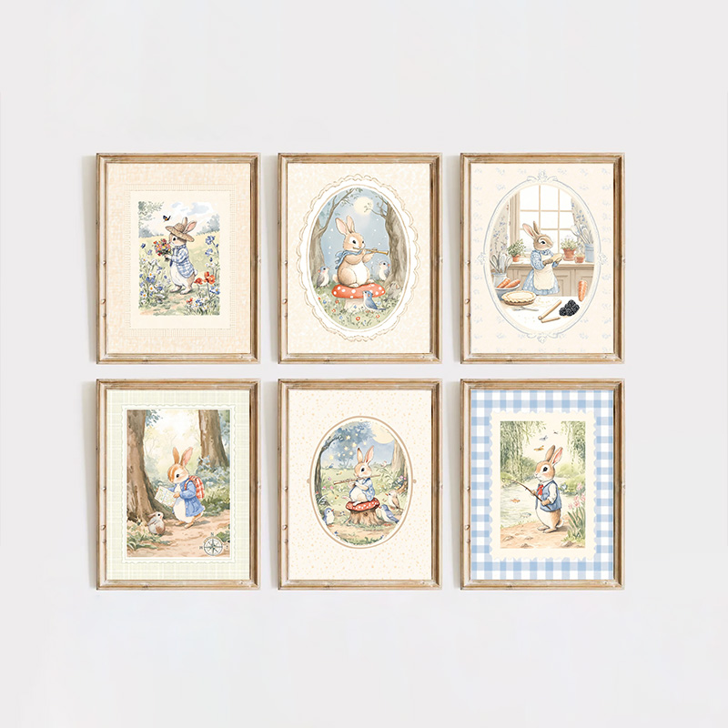Vintage Boho Blue Plaid Rabbit - Baby Nursery Vintage 리뷰 및 가격