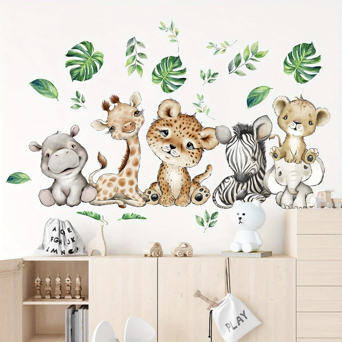 1PC Cartoon Cute Hippo Tiger E - Wall Decal Nursery 리뷰 및 가격