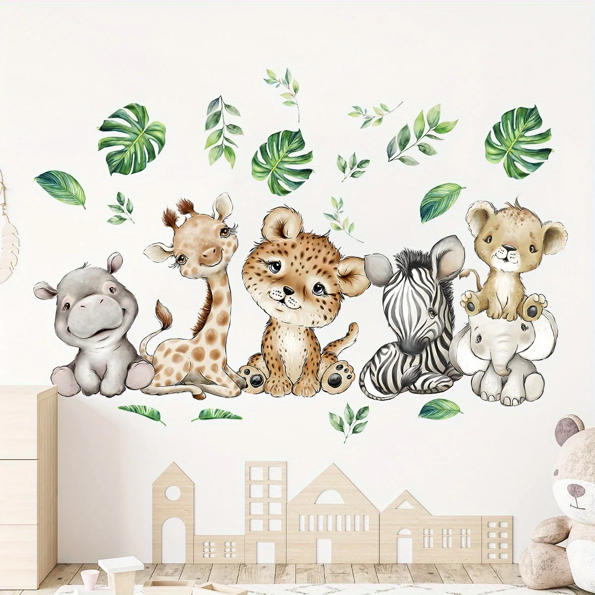1PC Cartoon Cute Hippo Tiger E - Wall Decal Nursery 리뷰 및 가격