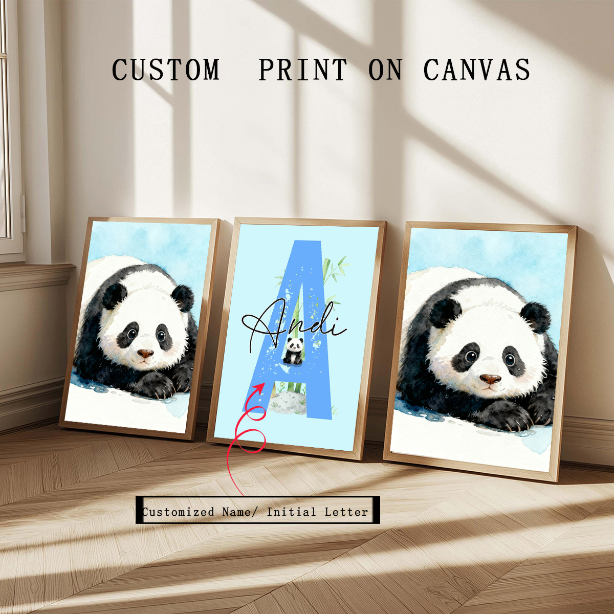 3pcs Personalized Panda Nurser - Baby Nursery Wall Decor 리뷰 및 가격