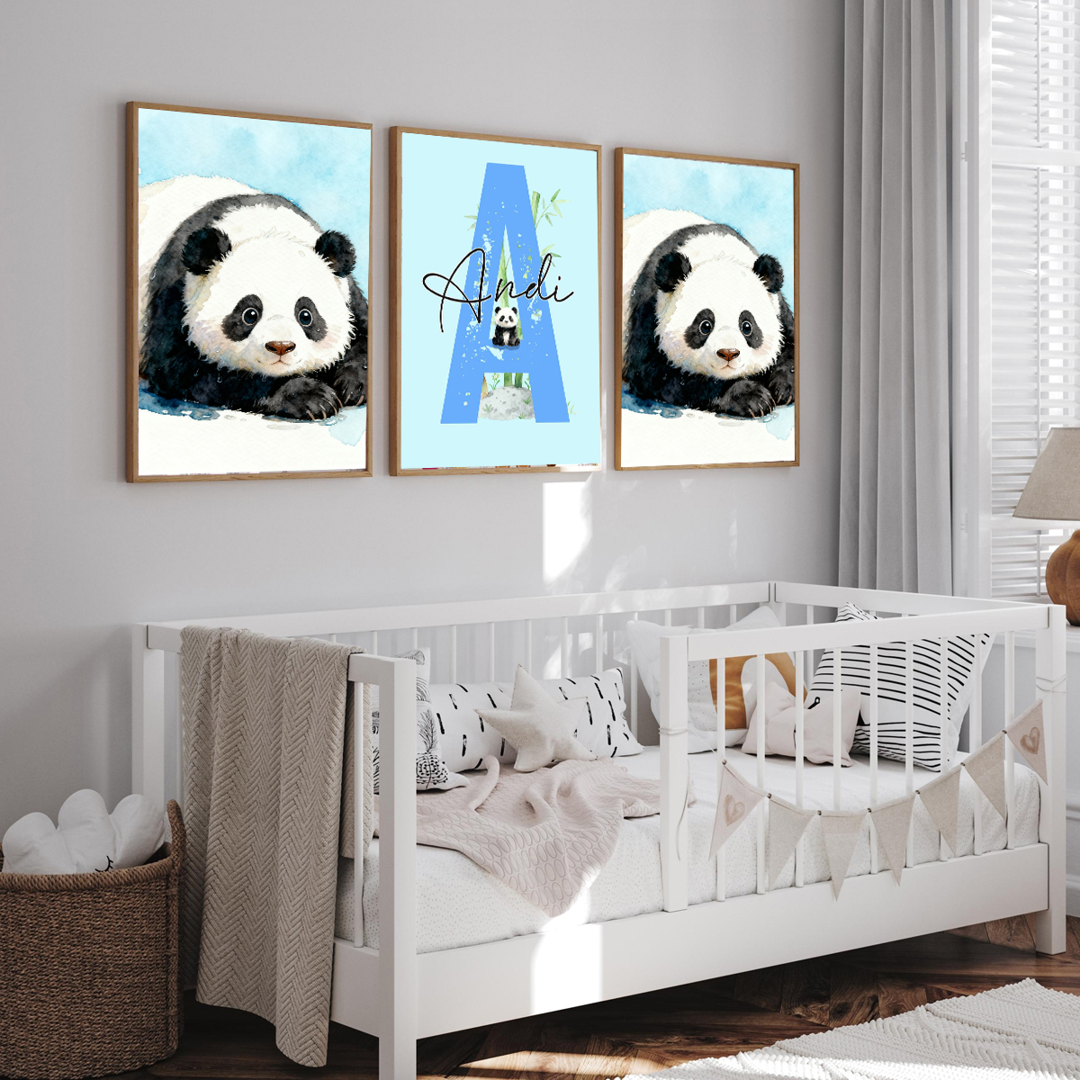 3pcs Personalized Panda Nurser - Baby Nursery Wall Decor 리뷰 및 가격