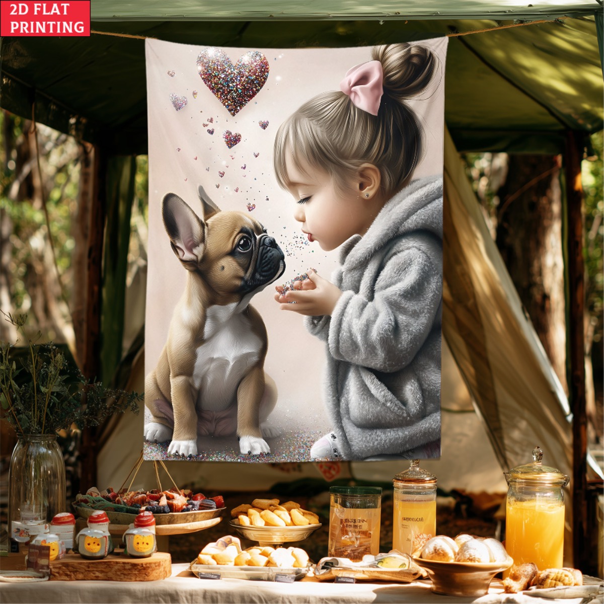 Girl with french bulldog puppy - Baby Nursery Girl Room 리뷰 및 가격