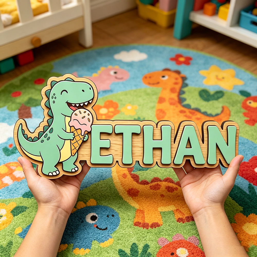 Whimsical Ice Cream Dinosaur C - Baby Nursery Wall Decor 리뷰 및 가격