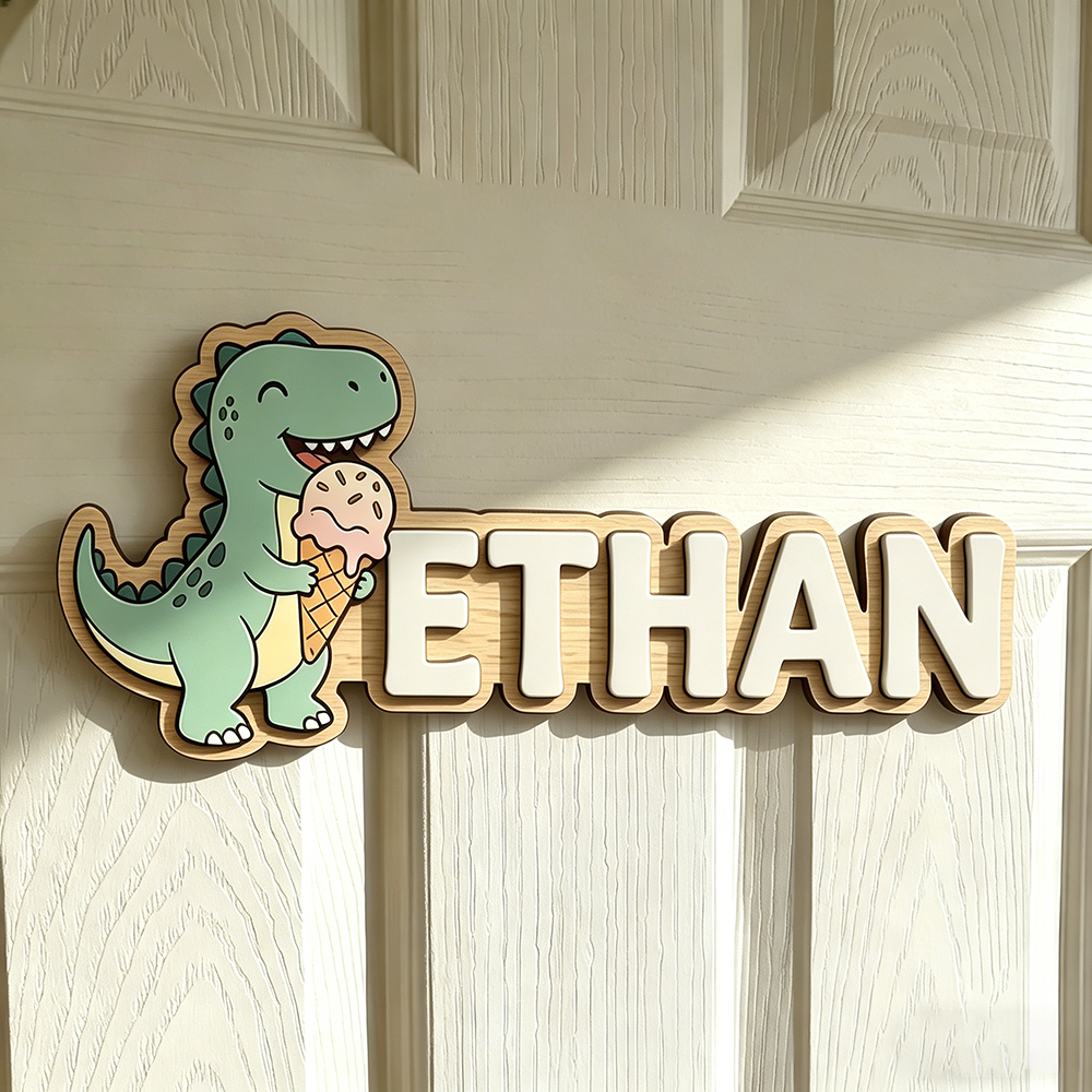 Whimsical Ice Cream Dinosaur C - Baby Nursery Wall Decor 리뷰 및 가격