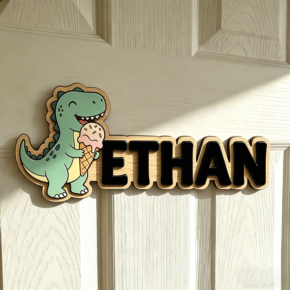 Whimsical Ice Cream Dinosaur C - Baby Nursery Wall Decor 리뷰 및 가격