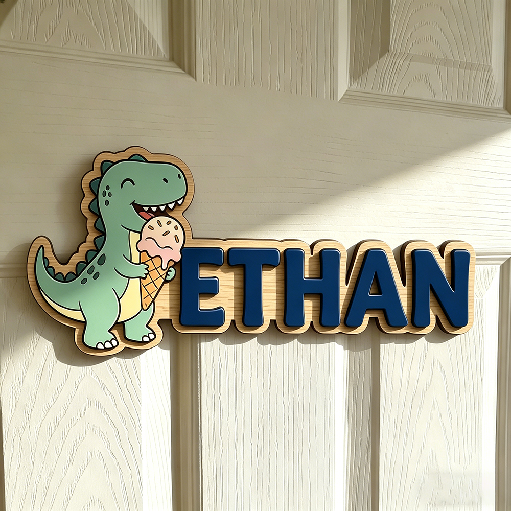 Whimsical Ice Cream Dinosaur C - Baby Nursery Wall Decor 리뷰 및 가격