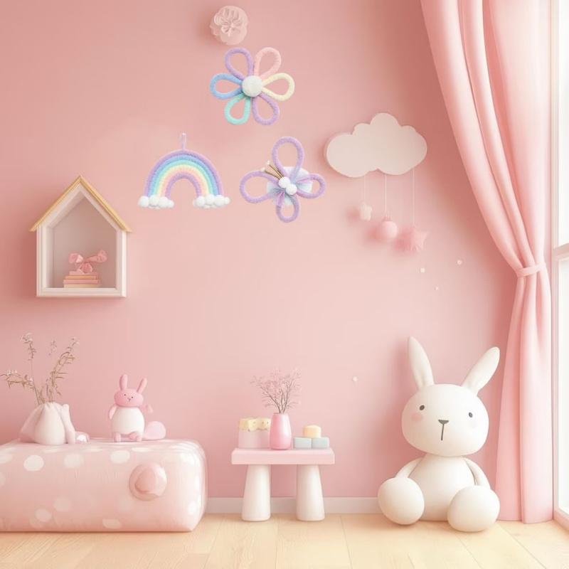 Nordic Rainbow Daisy Flower  B - Baby Nursery Girl Room 리뷰 및 가격