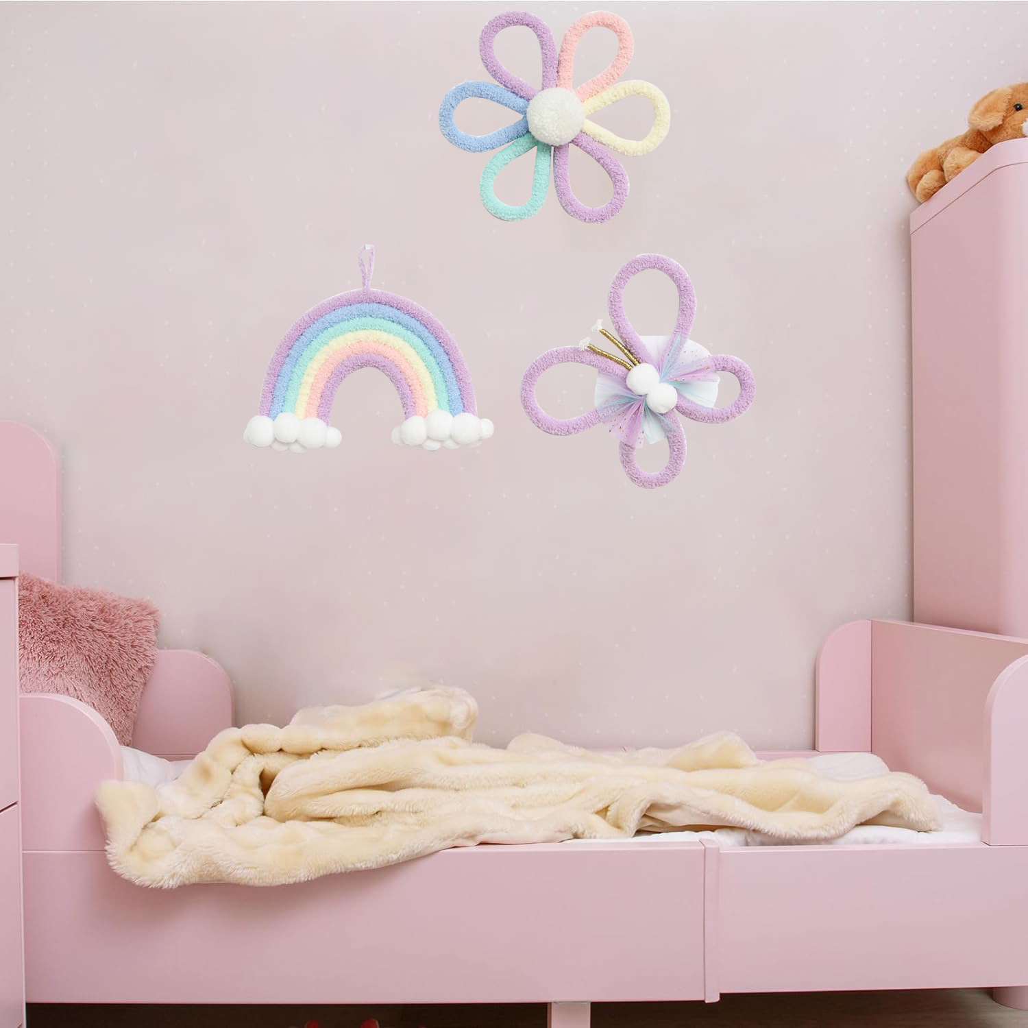 Nordic Rainbow Daisy Flower  B - Baby Nursery Girl Room 리뷰 및 가격