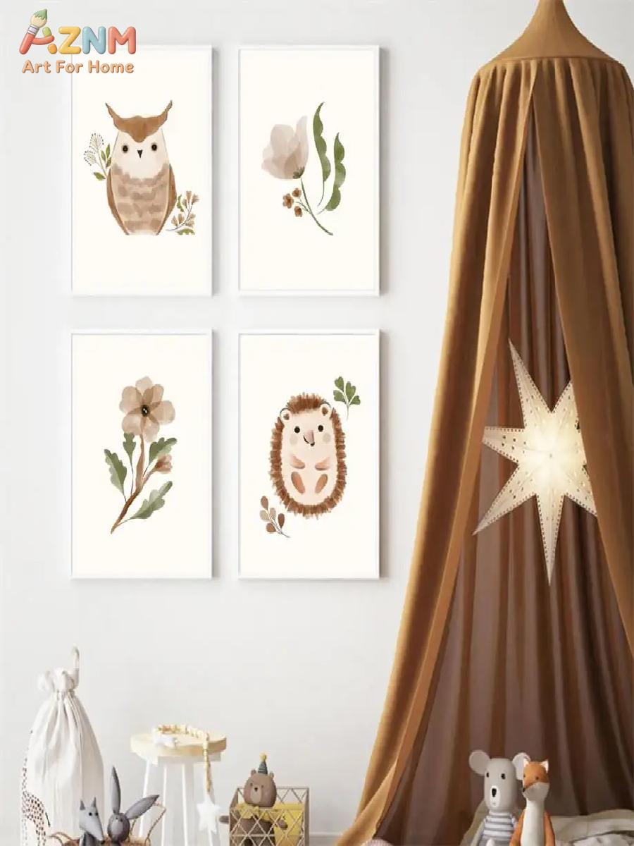 Woodland Nursery Wall Art  Squ - Baby Nursery Animal Theme 리뷰 및 가격