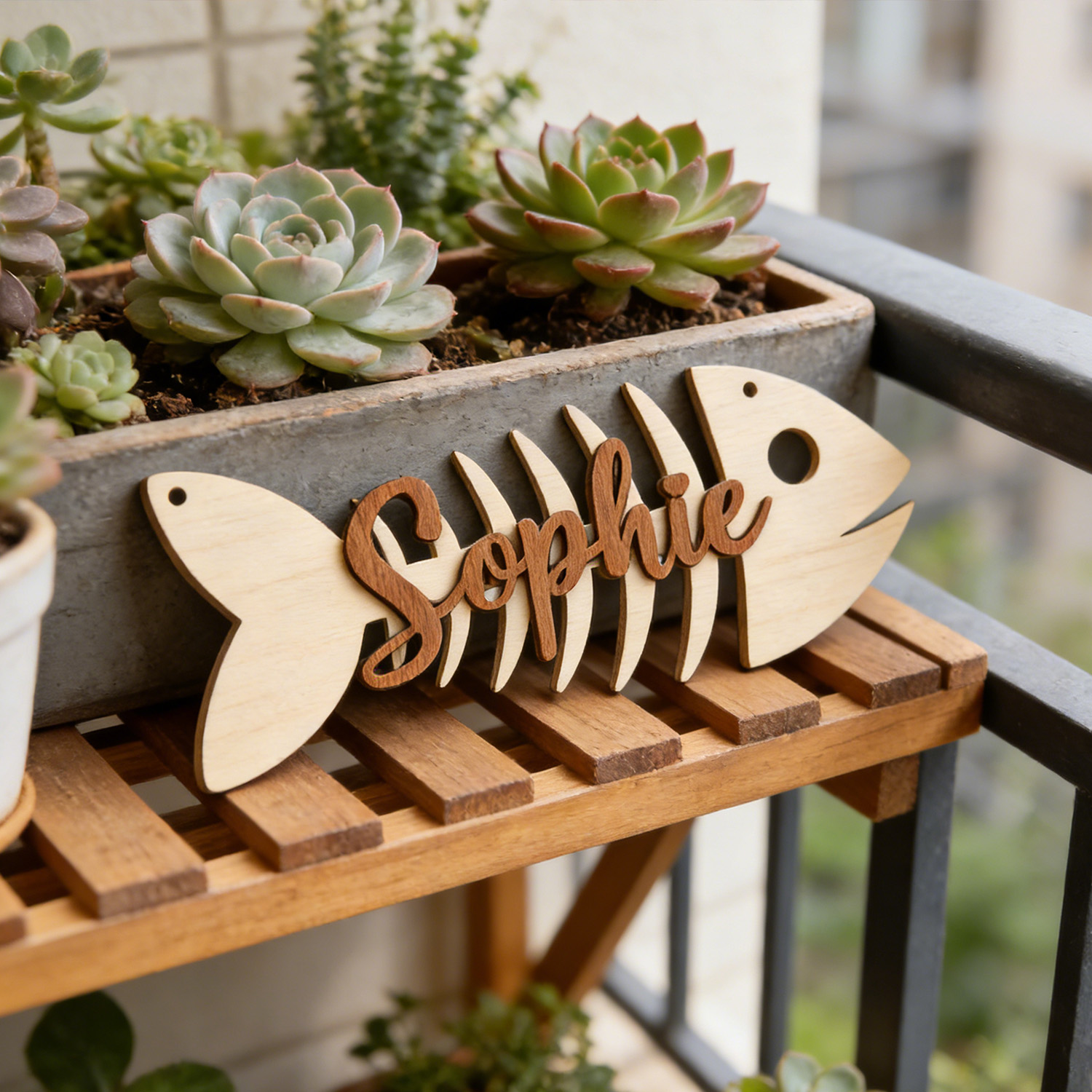 1Pc Custom Name Fish Skeleton  - Baby Nursery Office 리뷰 및 가격