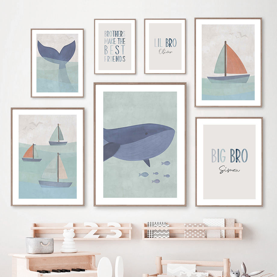 Cartoon Sea Whale Shark Sailbo - Baby Nursery Ocean 리뷰 및 가격