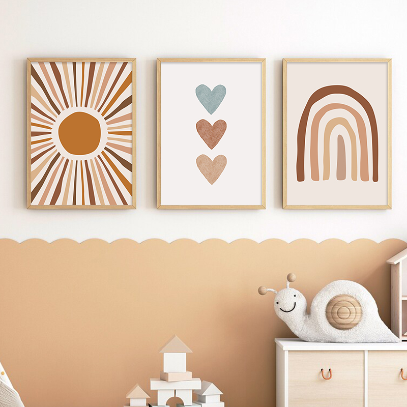 Abstract Sun Rainbow Custom Ba - Baby Nursery Name Wall Art 리뷰 및 가격