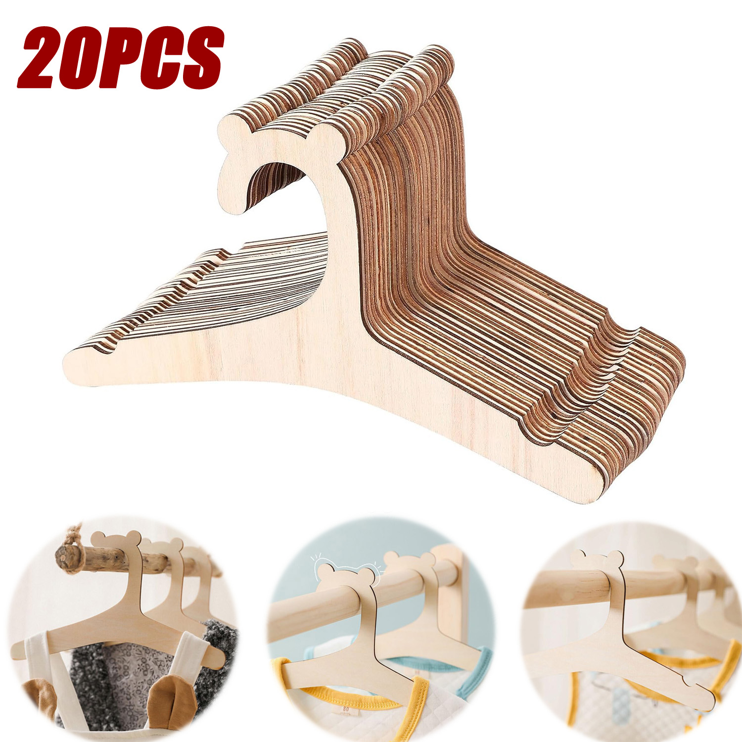 20pcs Baby Clothes Rack Wooden - Baby Nursery Uniform 리뷰 및 가격