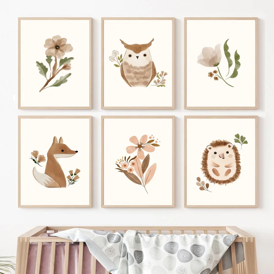 Woodland Nursery Wall Art  Squ - Baby Nursery Animal Theme 리뷰 및 가격